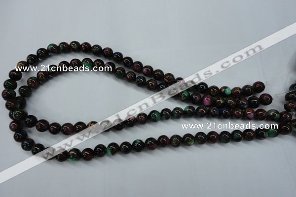 CGO01 15.5 inches 4mm round gold multi-color stone beads