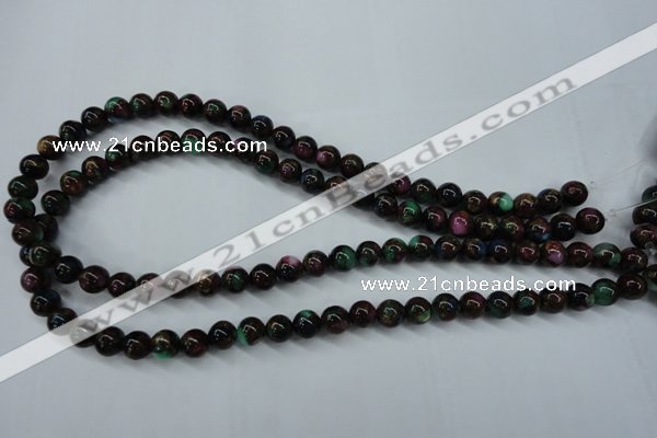 CGO02 15.5 inches 6mm round gold multi-color stone beads