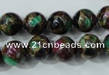 CGO04 15.5 inches 10mm round gold multi-color stone beads