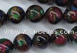 CGO06 15.5 inches 14mm round gold multi-color stone beads