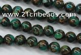 CGO100 15.5 inches 4mm round gold green color stone beads