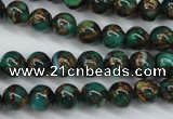 CGO102 15.5 inches 8mm round gold green color stone beads