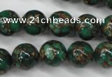 CGO106 15.5 inches 16mm round gold green color stone beads