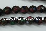 CGO11 15.5 inches 6mm faceted round gold multi-color stone beads