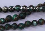 CGO112 15.5 inches 8mm faceted round gold green color stone beads