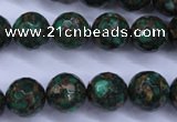 CGO115 15.5 inches 14mm faceted round gold green color stone beads