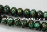 CGO121 15.5 inches 5*8mm rondelle gold green color stone beads