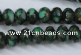 CGO125 15.5 inches 8*12mm faceted rondelle gold green color stone beads