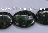 CGO150 15.5 inches 18*25mm oval gold green color stone beads