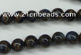 CGO162 15.5 inches 8mm round gold blue color stone beads