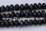 CGO181 15.5 inches 5*8mm rondelle gold blue color stone beads