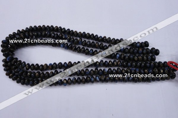 CGO181 15.5 inches 5*8mm rondelle gold blue color stone beads