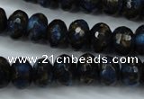 CGO185 15.5 inches 8*12mm faceted rondelle gold blue color stone beads