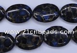 CGO207 15.5 inches 12*16mm oval gold blue color stone beads