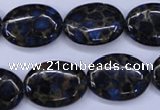 CGO208 15.5 inches 13*18mm oval gold blue color stone beads