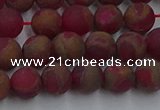 CGO251 15.5 inches 6mm round matte gold multi-color stone beads