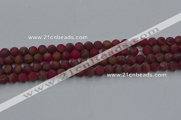 CGO251 15.5 inches 6mm round matte gold multi-color stone beads