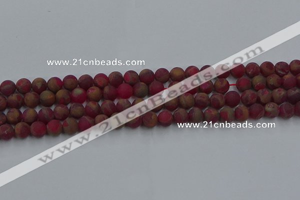 CGO251 15.5 inches 6mm round matte gold multi-color stone beads