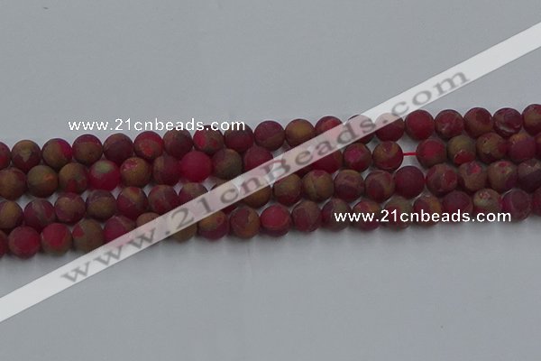 CGO252 15.5 inches 8mm round matte gold multi-color stone beads