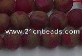 CGO253 15.5 inches 10mm round matte gold multi-color stone beads