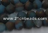 CGO257 15.5 inches 8mm round matte gold multi-color stone beads