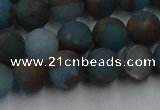 CGO258 15.5 inches 10mm round matte gold multi-color stone beads