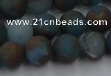 CGO259 15.5 inches 12mm round matte gold multi-color stone beads