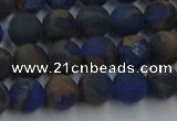 CGO261 15.5 inches 6mm round matte gold multi-color stone beads