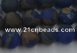 CGO263 15.5 inches 10mm round matte gold multi-color stone beads