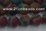 CGO268 15.5 inches 10mm round matte gold multi-color stone beads