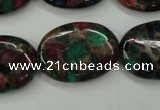 CGO42 15.5 inches 18*25mm oval gold multi-color stone beads