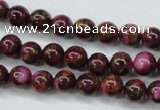 CGO52 15.5 inches 6mm round gold red color stone beads