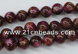 CGO53 15.5 inches 8mm round gold red color stone beads