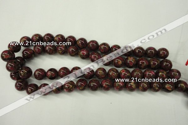 CGO59 15.5 inches 20mm round gold red color stone beads