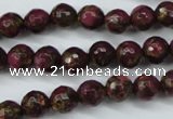 CGO64 15.5 inches 10mm faceted round gold red color stone beads