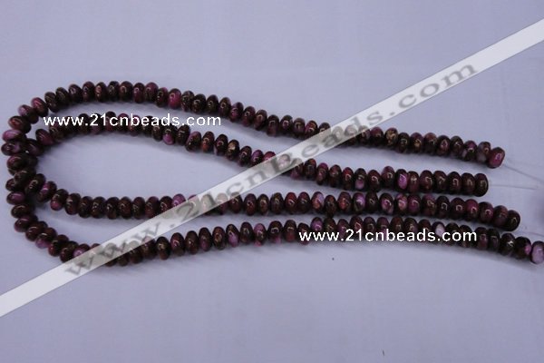 CGO71 15.5 inches 5*8mm rondelle gold red color stone beads