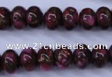 CGO72 15.5 inches 8*12mm rondelle gold red color stone beads