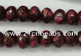 CGO75 15.5 inches 8*12mm faceted rondelle gold red color stone beads