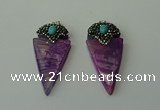 CGP112 30*55mm arrowhead agate gemstone pendants wholesale