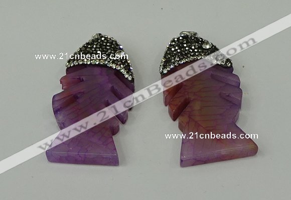 CGP132 25*48mm fishbone agate gemstone pendants wholesale