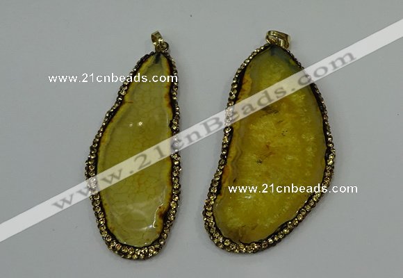 CGP141 30*55mm - 40*65mm freeform agate pendants wholesale