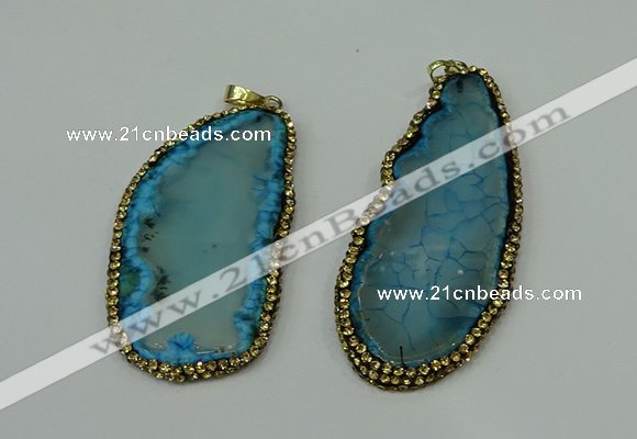 CGP144 30*55mm - 40*65mm freeform agate pendants wholesale