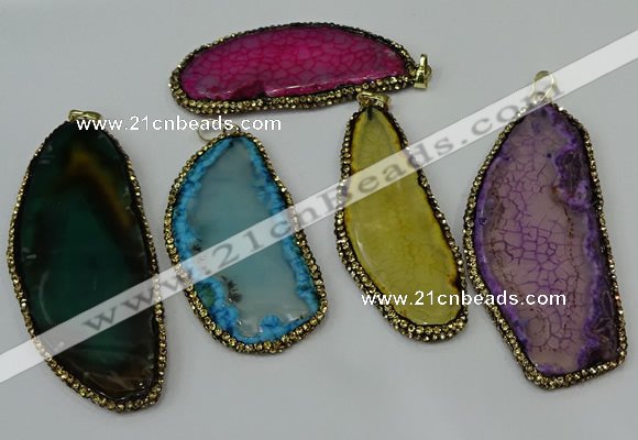 CGP148 30*55mm - 40*65mm freeform agate pendants wholesale