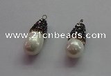 CGP1500 10*25mm teardrop pearl shell pendants wholesale