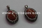 CGP1509 18*25mm oval goldstone pendants wholesale