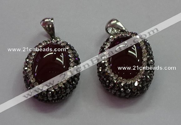 CGP1511 18*25mm oval agate gemstone pendants wholesale