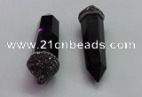 CGP1522 25*80mm - 28*90mm sticks black obsidian pendants