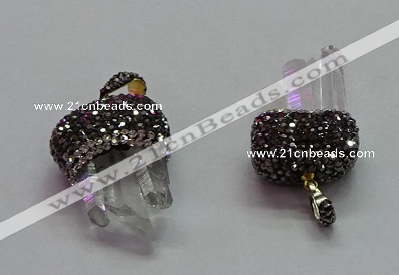 CGP1527 20*40mm - 24*35mm white crystal pendants wholesale