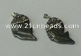 CGP153 18*35mm fish hematite gemstone pendants wholesale