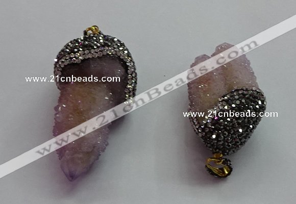 CGP1531 20*40mm - 30*50mm nuggets druzy quartz pendants